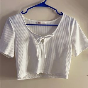 white crop top